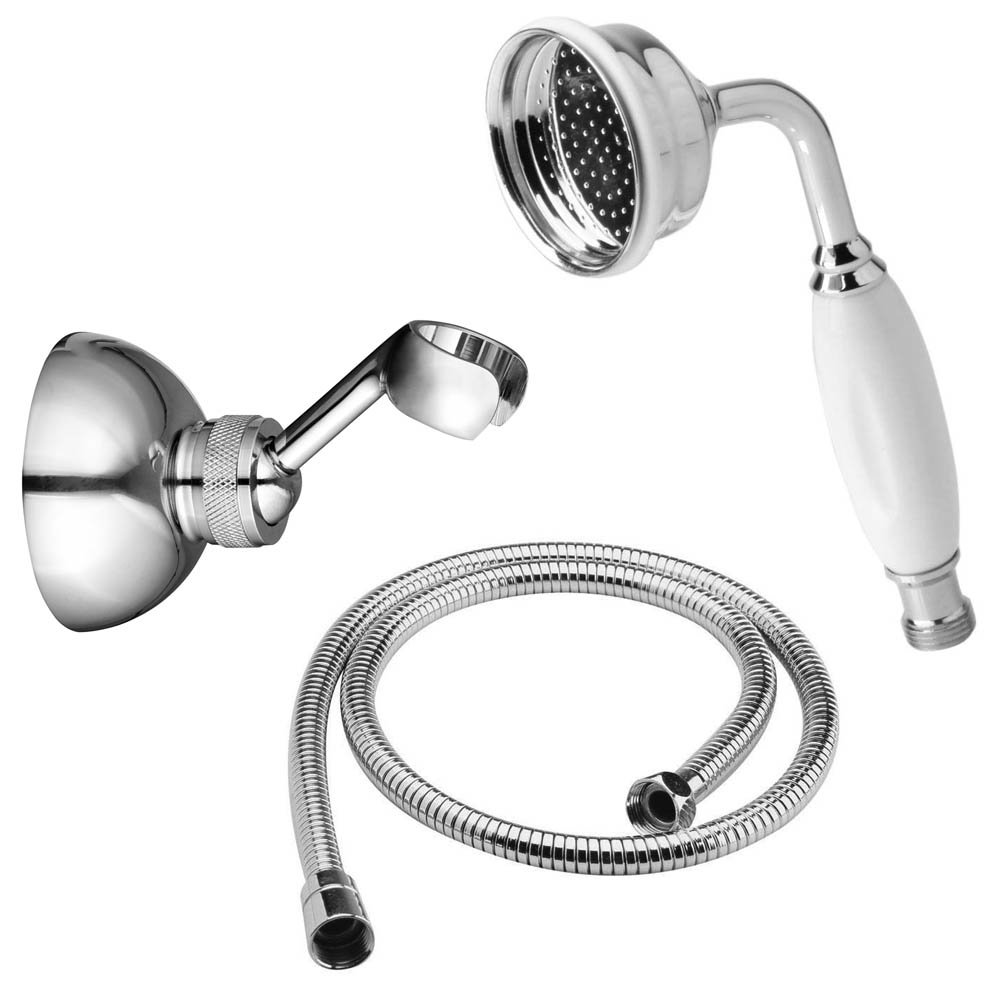 Victorian Shower Handset With Metal Hook & Hose Victorian Plumbing UK