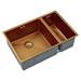 Venice 1.5 Bowl Brushed Copper Inset or Undermount Stainless Steel Kitchen Sink + Wastes profile small image view 3 