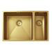 Venice 1.5 Bowl Brushed Gold Inset or Undermount Stainless Steel Kitchen Sink + Wastes profile small image view 2 