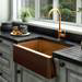 Venice Brushed Copper Belfast Stainless Steel Kitchen Sink + Waste profile small image view 3 