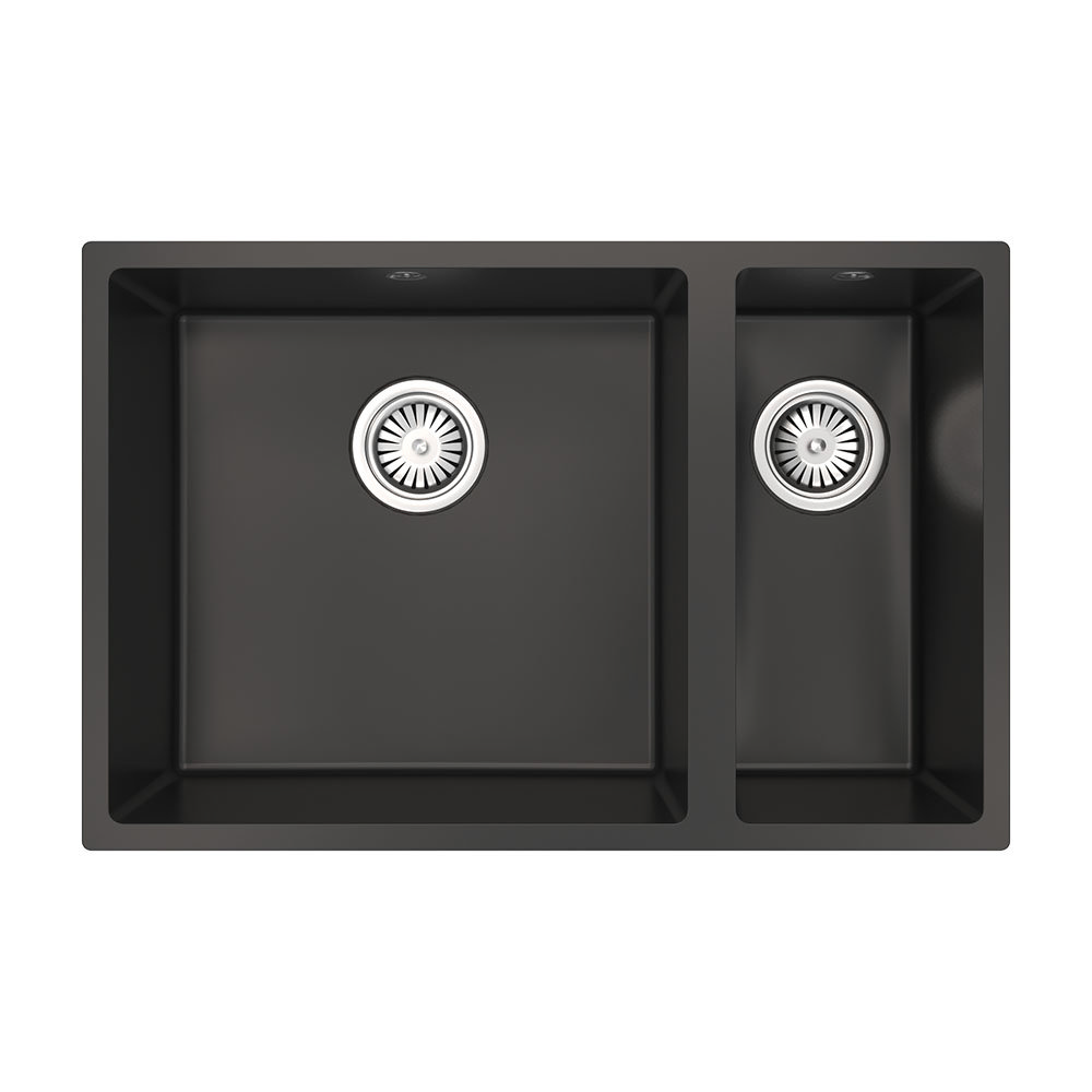 Venice 1.5 Bowl Matt Black Inset or Undermount Composite Kitchen Sink