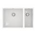 Venice 1.5 Bowl Gloss White Composite Kitchen Sink + Chrome Wastes profile small image view 4 