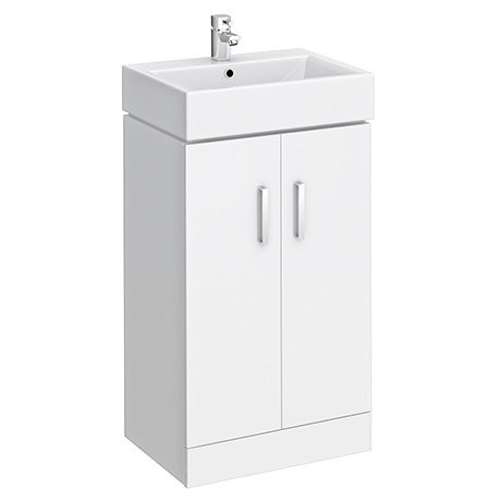 Nova Vanity Sink With Cabinet - 450mm Modern High Gloss White