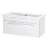 Nuie - 800 x 400mm Wall Mounted Mid Edge Basin & Cabinet - Gloss White - VTWE800 profile small image view 1 