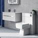 Nova 800mm Wall Hung Vanity Sink with Cabinet - Modern High Gloss White profile small image view 4 