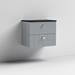 Venice Abstract 600mm Grey Vanity Unit - Wall Hung 2 Drawer Unit with Black Worktop & Chrome Handles profile small image view 3 