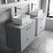 Venice Abstract 600mm Grey Vanity Unit - Wall Hung 2 Drawer Unit with Grey Worktop & Chrome Handles profile small image view 4 