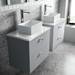 Venice Abstract 600mm Grey Vanity Unit - Wall Hung 2 Drawer Unit with White Worktop & Chrome Handles profile small image view 4 