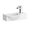 Mini Offset Wall Hung Bathroom Basin (400mm Wide - Gloss White) profile small image view 1 