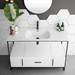 Venice 1200 Black Frame Basin Washstand with Toilet profile small image view 4 