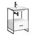Venice 600 Black Frame Basin Washstand with Toilet profile small image view 2 