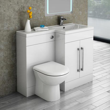 Valencia 1100mm Combination Bathroom Suite Unit With Basin Round Toilet