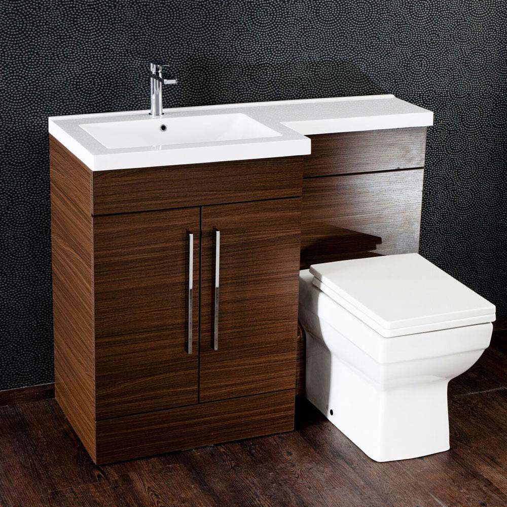 Valencia Walnut Combination Basin and WC Unit - 1100mm at Victorian