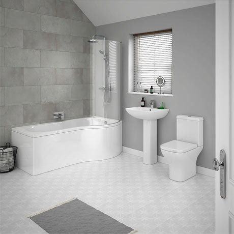 Venice P Shaped Modern Shower Bath Suite Victorian Plumbing Uk