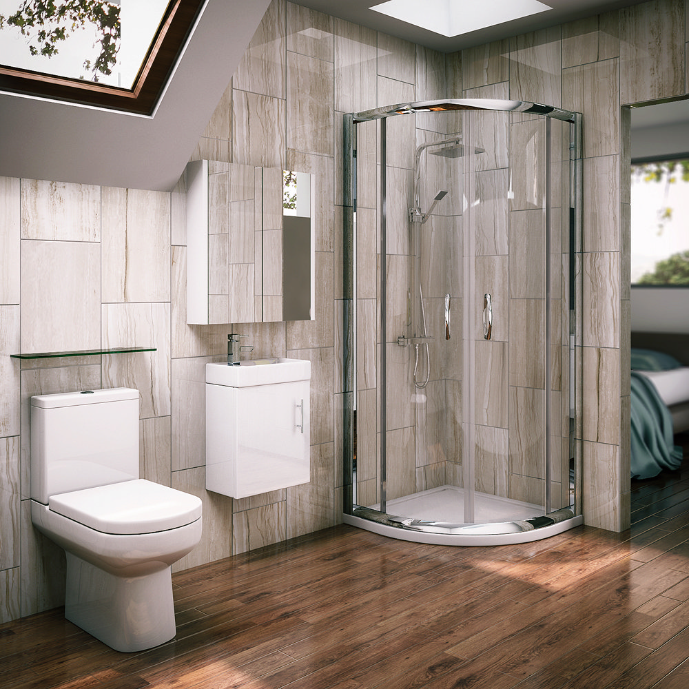 Newark Quadrant Shower Enclosure With En-suite Set | victorian plumbing