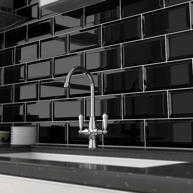 Black Metro Tiles Buy Metro Gloss Black Tiles Victorian Plumbing