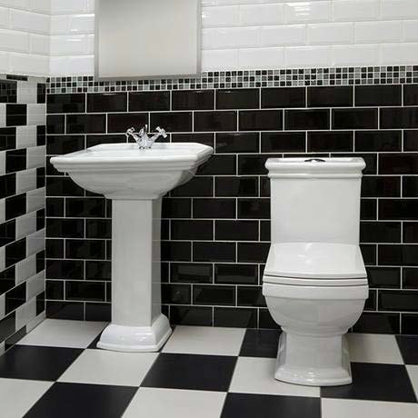 Black And White Floor Tile Design Ideas victoria mini metro wall tiles gloss black 15 x 7 5cm 5 bathroom