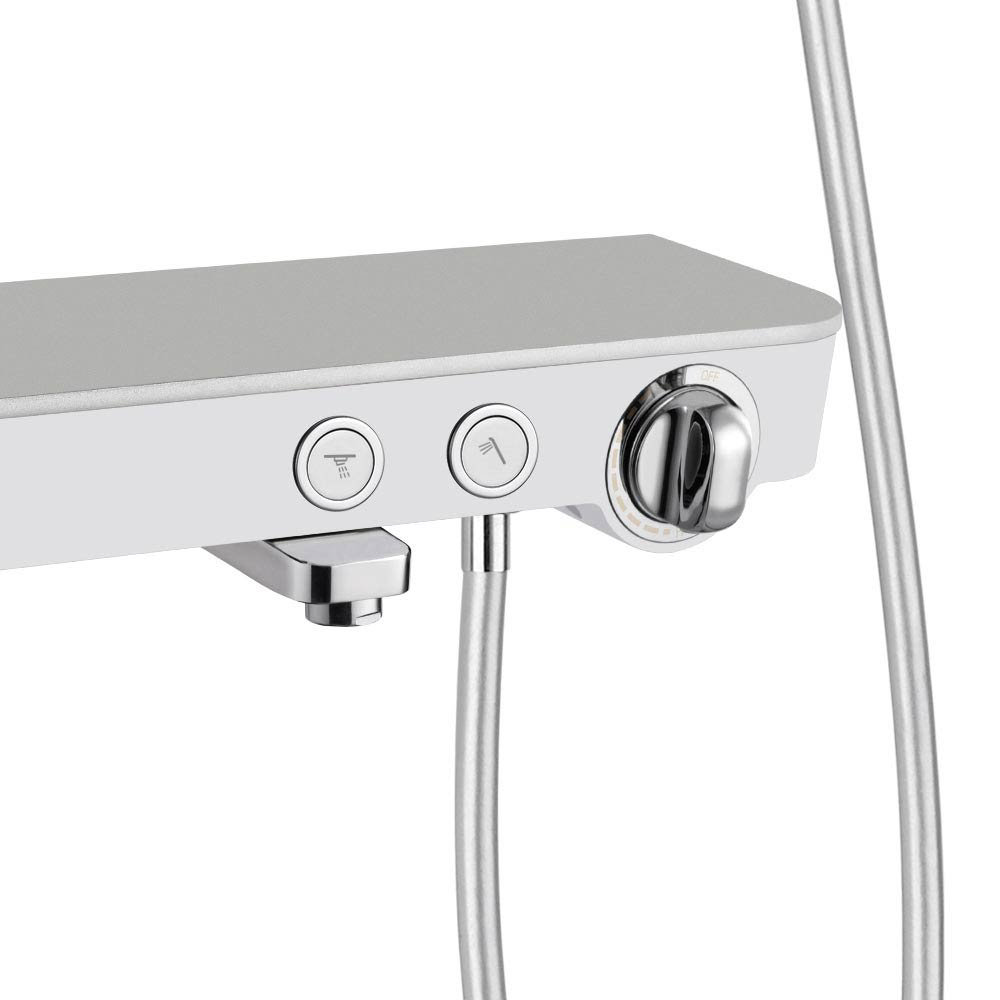 Vista Modern Wall Mounted Thermostatic Bath Shower Mixer with Shelf