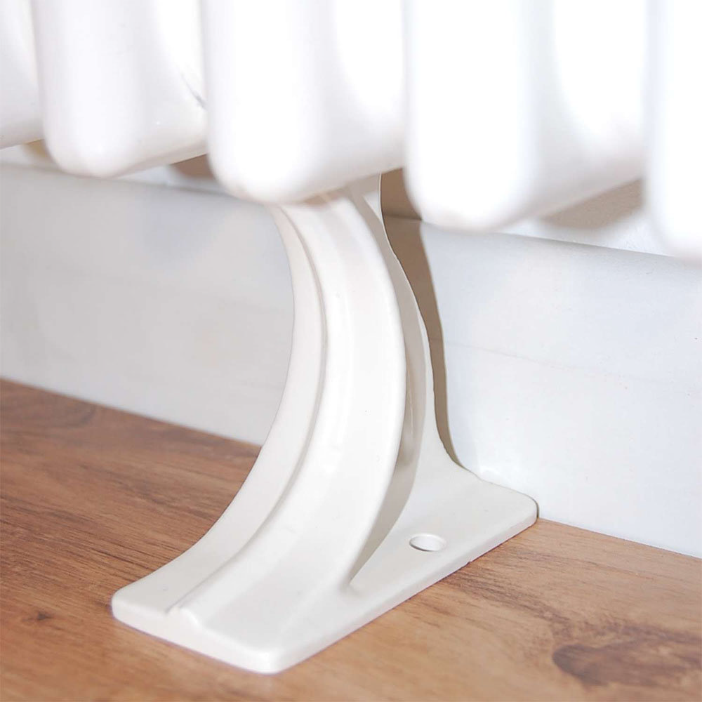Column Radiator Feet (pair) White at Victorian Plumbing UK