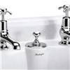 Burlington - Anglesey 2TH Bridge Curved Spout Basin Mixer (230mm centers) w Invisible Overflow profile small image view 3 
