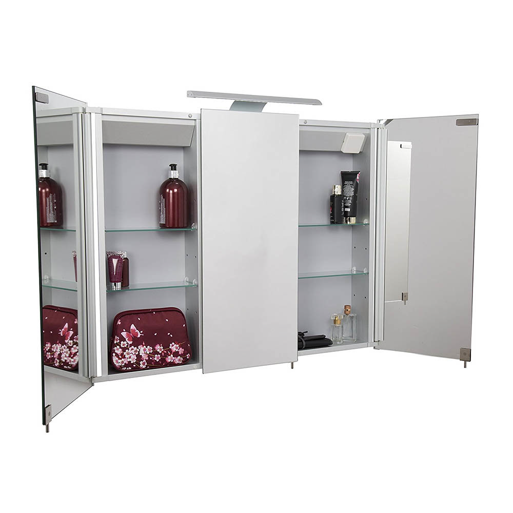 Croydex Hampton Hang N Lock Triple Door Illuminated Mirror with