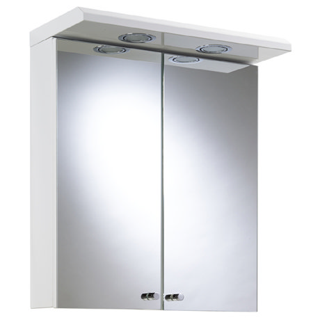 Croydex Shire 2 Door Mirror Cabinet with Light & Shaver Socket - White - WC266222E