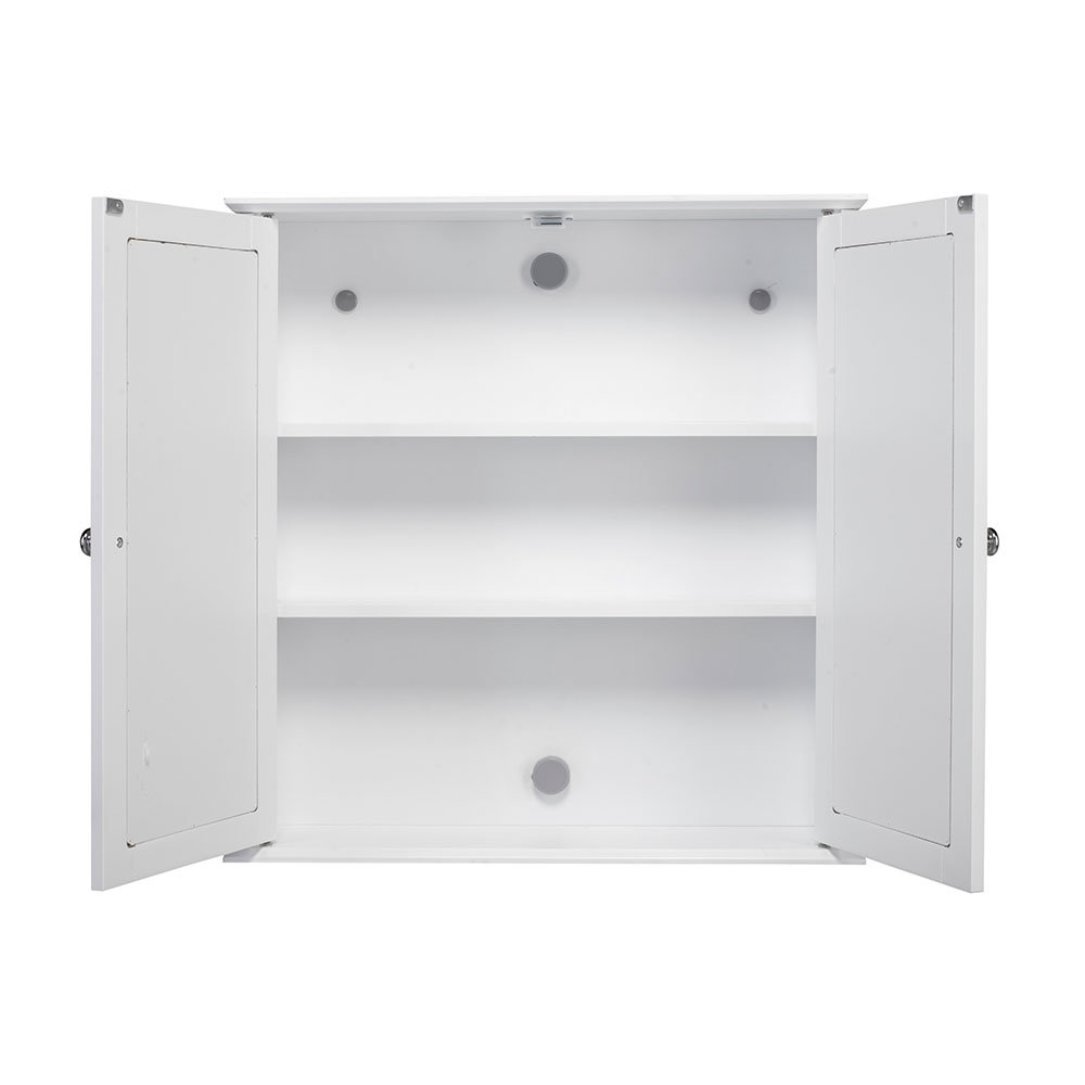 Croydex Ashby White Wooden Double Door with FlexiFix WC280022