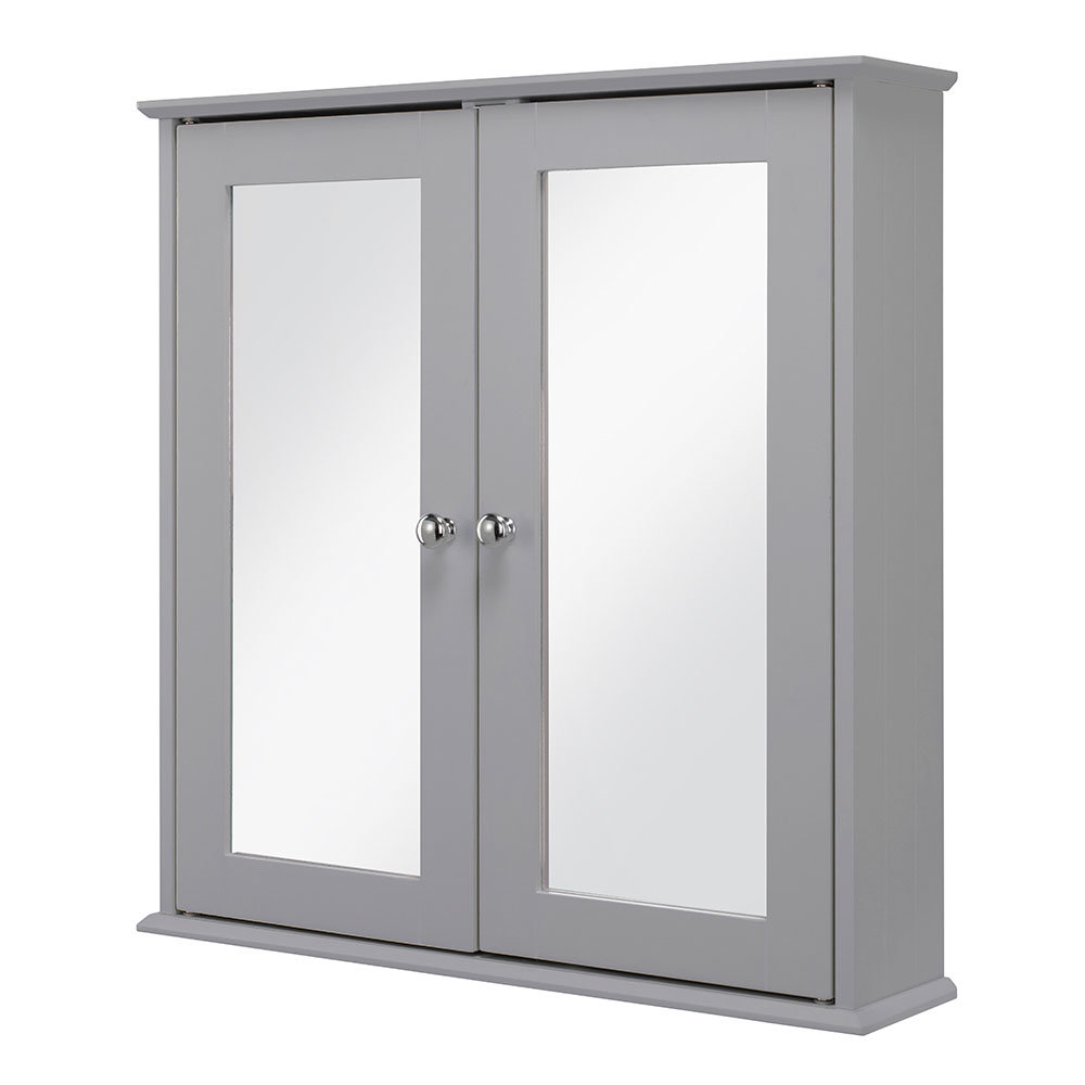 Croydex Ashby Grey Wooden Double Door Mirror with FlexiFix