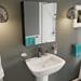 Croydex Dawley Matt Black 600mm Double Door Mirror Cabinet - WC930221 profile small image view 2 