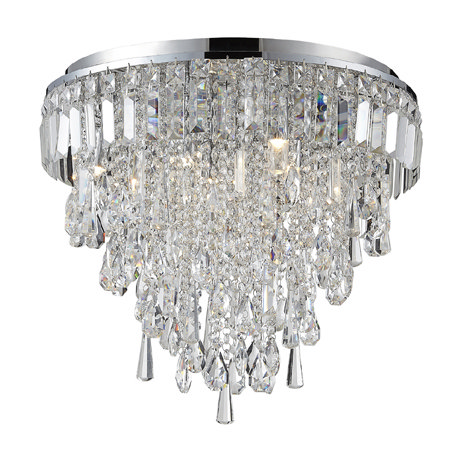 Marquis By Waterford Bresna 50cm Mixed Crystal Flush Bathroom Ceiling Light