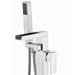 Monza Waterfall Floor Mounted Freestanding Bath Shower Mixer - Chrome profile small image view 3 