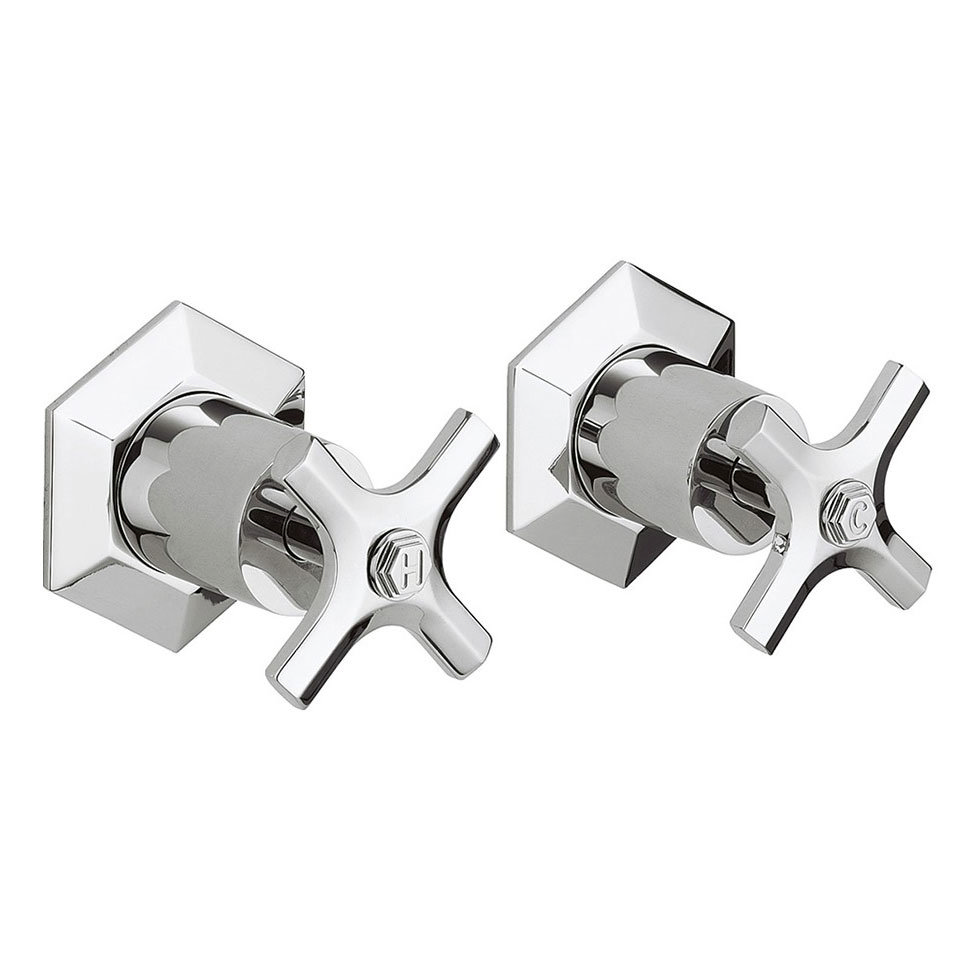 Crosswater Waldorf Art Deco Wall Stop Taps Victorian Plumbing.co.uk