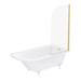 Appleby 1700 Roll Top Shower Bath with Brushed Brass Screen + White Leg Set profile small image view 6 