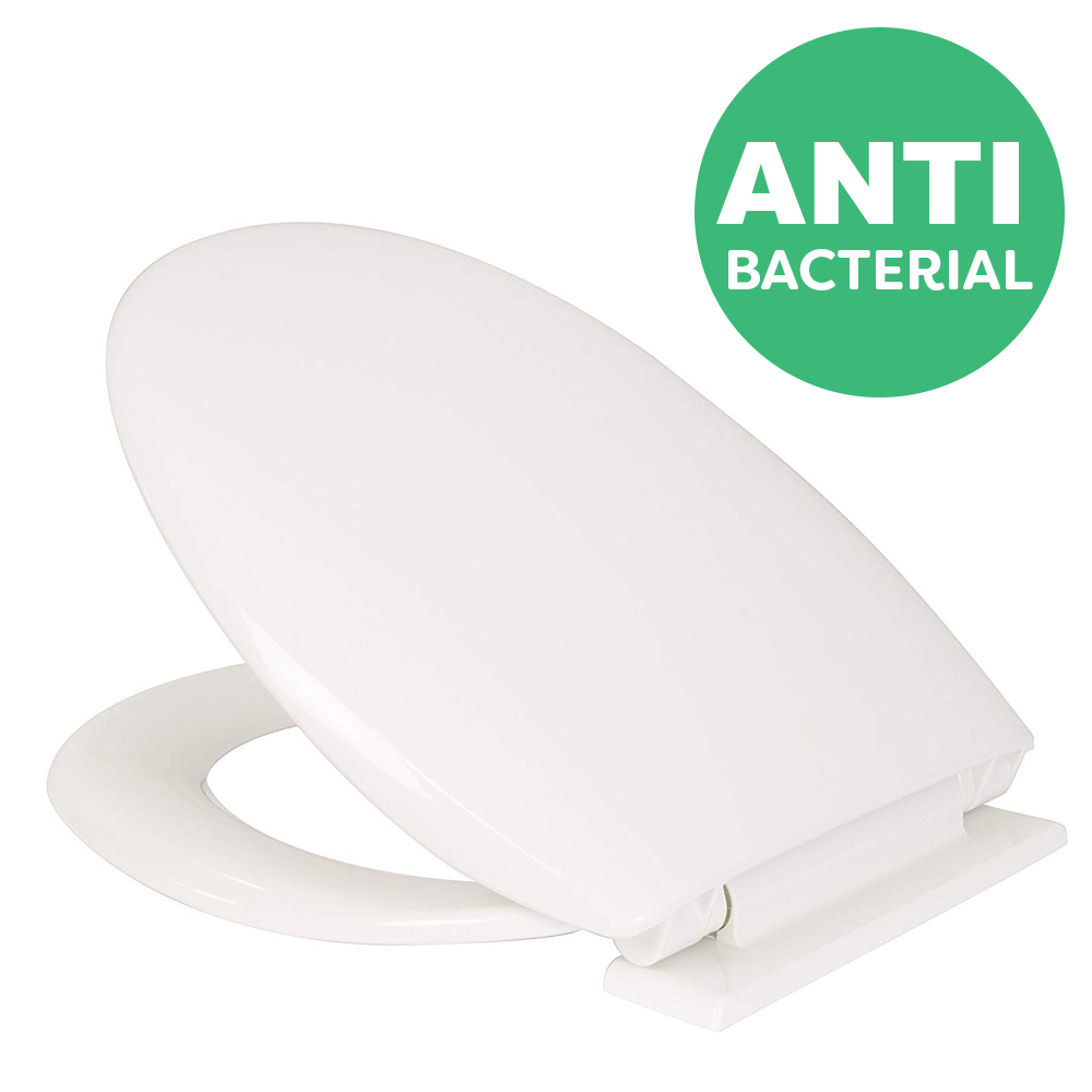 Croydex AntiBacterial Polypropylene Toilet Seat with SlowClose Hinge