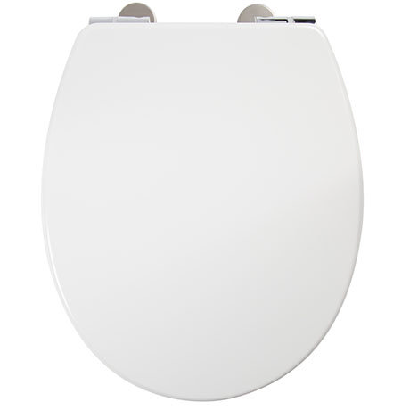 Croydex Anti-Bacterial Thermoset Toilet Seat with Slow-Close Easy-Fit Hinge - Gloss White