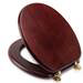 Croydex Mahogany Effect Solid Wood Toilet Seat with Brass Effect Fixings profile small image view 3 