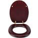 Croydex Mahogany Effect Solid Wood Toilet Seat with Brass Effect Fixings profile small image view 5 