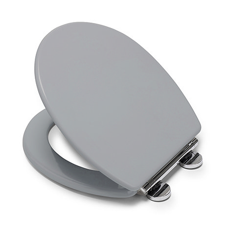 Croydex Lugano Grey Flexi-Fix Toilet Seat with Soft Close and Quick Release - WL601031H