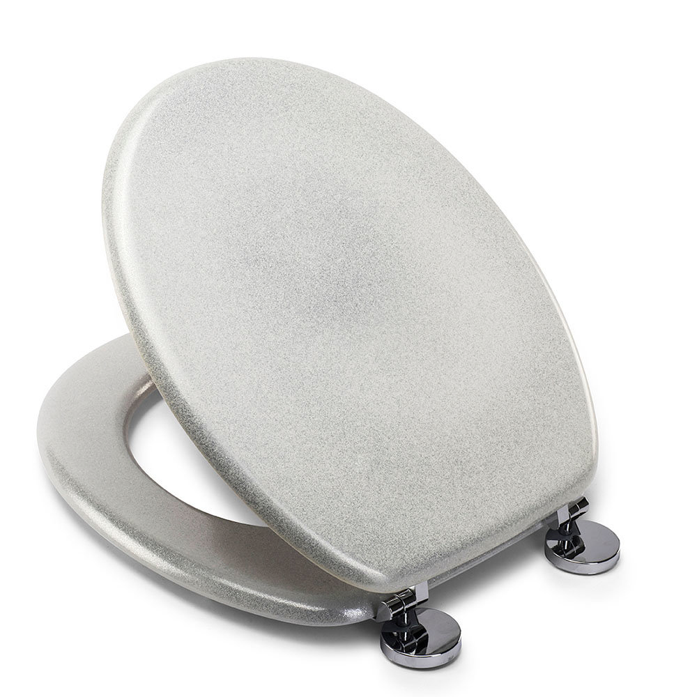 Croydex FlexiFix White Quartz Effect AntiBacterial Toilet Seat