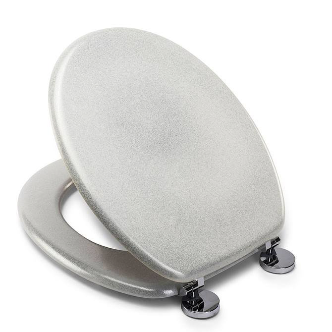 Croydex Flexi-Fix White Quartz Effect Anti-Bacterial Toilet Seat - WL601822H