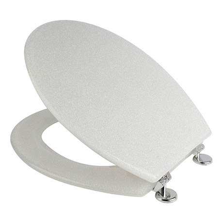 Croydex Flexi-Fix White Quartz Effect Anti-Bacterial Toilet Seat