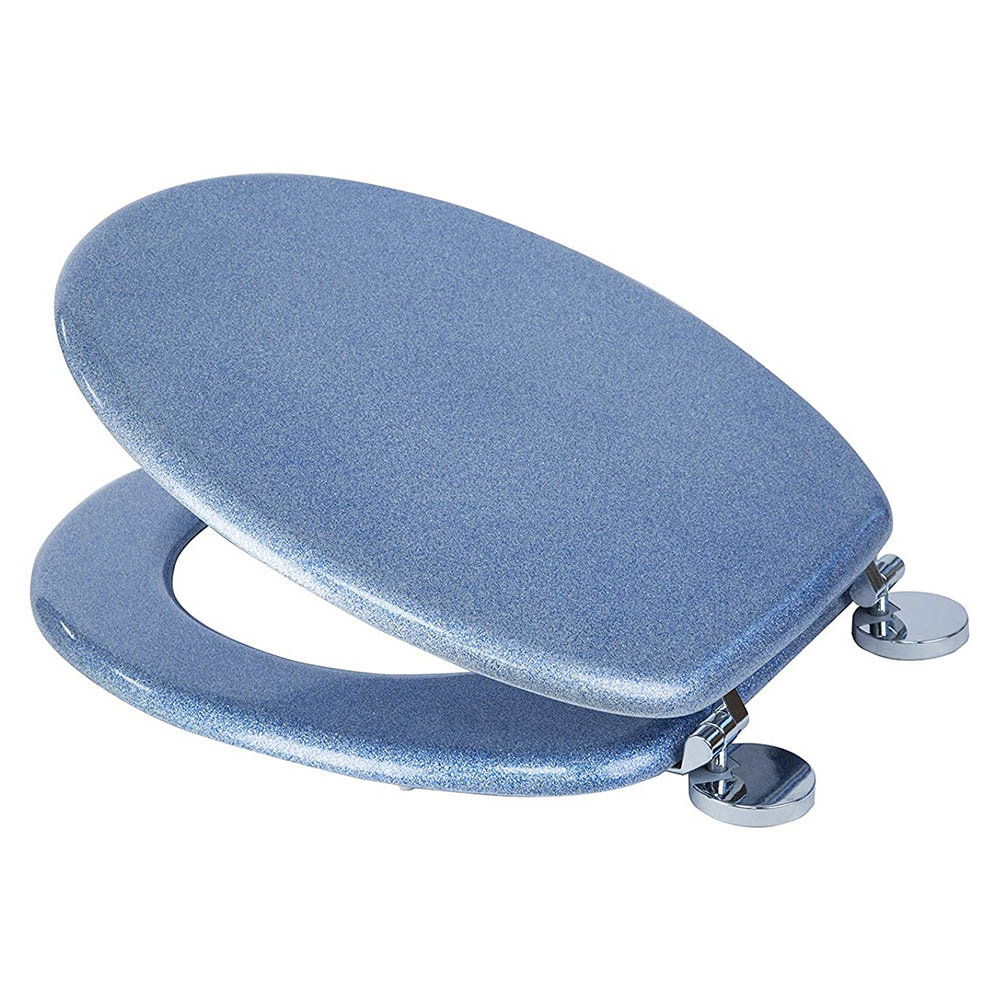 Croydex FlexiFix Blue Quartz Effect AntiBacterial Toilet Seat