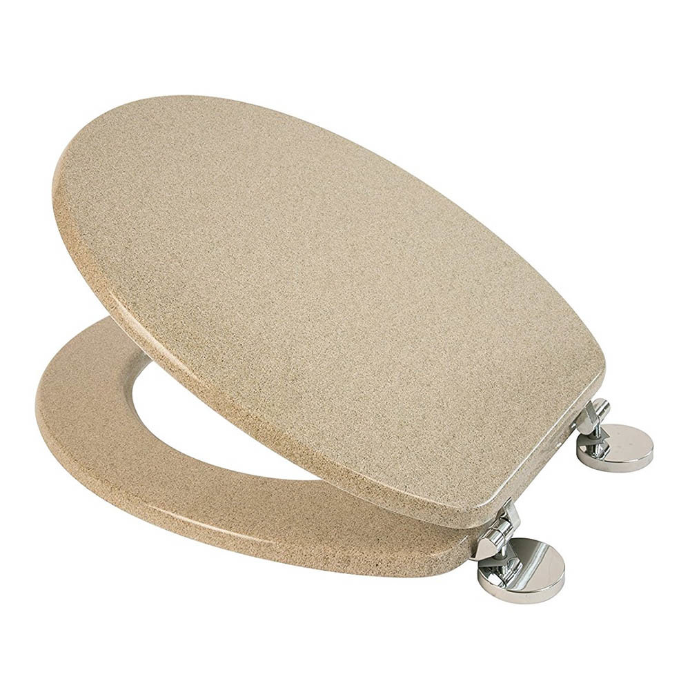 Croydex FlexiFix Dorney Sandstone Effect AntiBacterial Toilet Seat