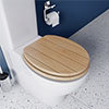 Croydex Flexi-Fix Geneva Oak Effect Anti-Bacterial Toilet Seat - WL602176H profile small image view 1 