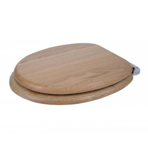 Croydex FlexiFix Rutland Solid Oak AntiBacterial Toilet Seat with Soft Close and Quick Release