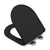 Croydex Iseo Black D-Shaped Flexi-Fix Toilet Seat with Soft Close and Quick Release - WL610321H profile small image view 1 