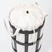 Freestanding Wooden Laundry Basket Cage Dark Oak/White profile small image view 4 