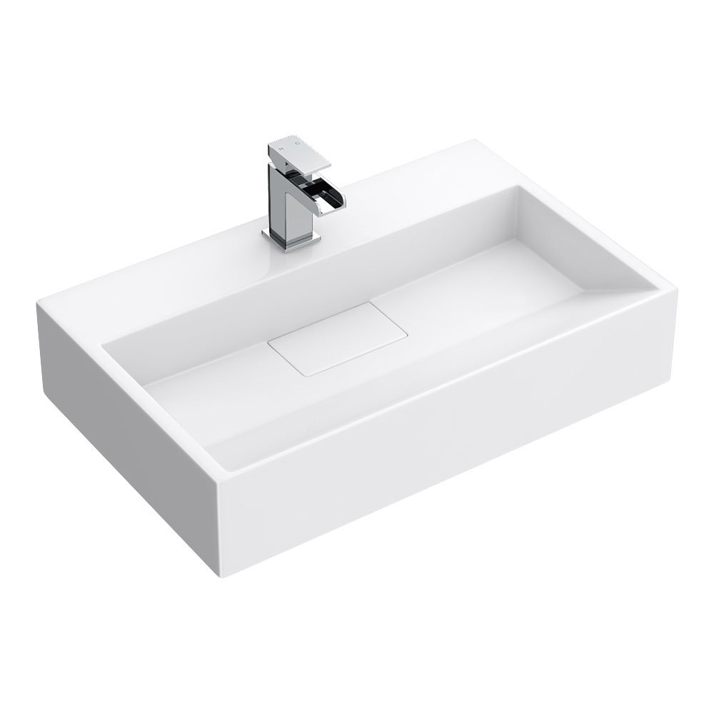 Arezzo 600mm Wall Mounted / Countertop Stone Resin Basin with Hidden