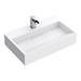 Arezzo 600mm Wall Mounted / Countertop Stone Resin Basin with Hidden Waste Cover profile small image view 4 