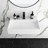 Arezzo 600mm Wall Mounted / Countertop Stone Resin Basin with Hidden Waste Cover profile small image view 1 